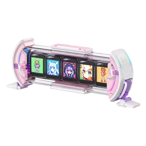 TimeGate Pixel Dock – Nixie-Inspired Multi-Screen Clock