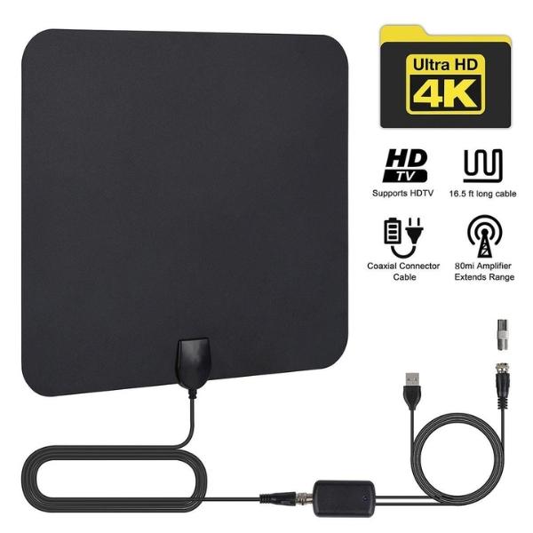 HD Terrestrial Digital TV Antenna – Indoor DVB-T2 4K/1080P Antenna