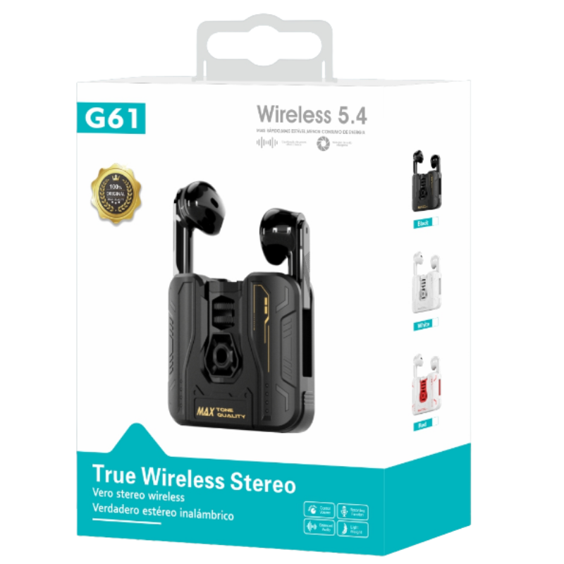 G61 Wireless Earphones – True Wireless Stereo (Bluetooth 5.4)